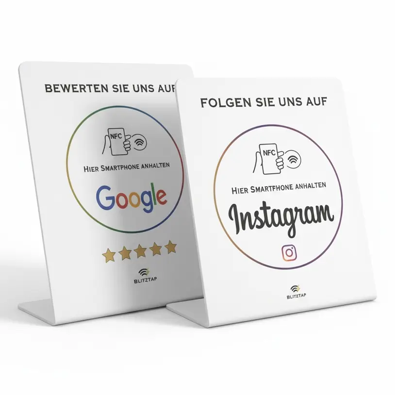 1 NFC GOOGLE 1 INSTAGRAM AUFSTELLER